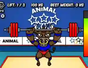 Spel Animal Olympics Weight Lifting aanlyn