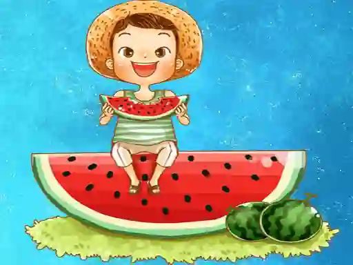 Spel Watermelon and Drinks Puzzle aanlyn