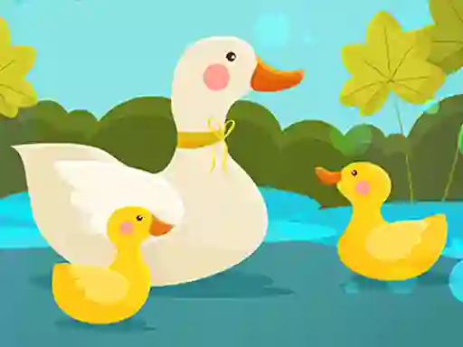 Spel Mother Duck and Ducklings Jigsaw aanlyn