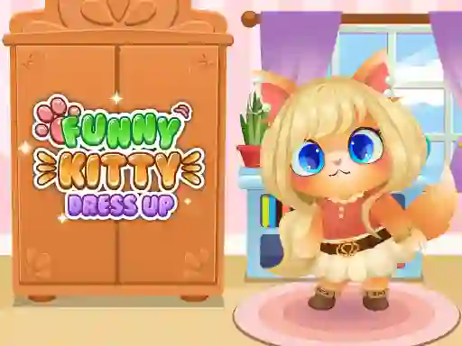 Spel Funny Kitty Dress Up aanlyn