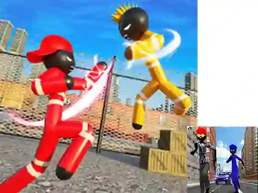 Spel Stickman Police vs Gangsters Street Fight aanlyn
