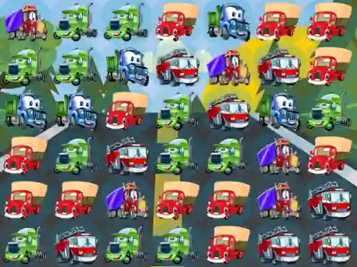 Spel Cartoon Trucks Match 3 aanlyn