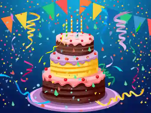 Spel Birthday cake puzzle aanlyn