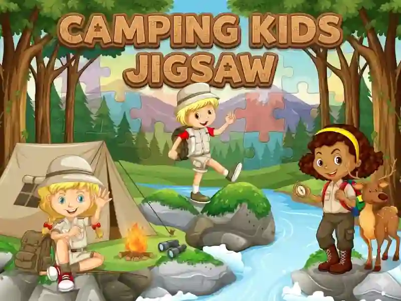 Spel Camping kids jigsaw aanlyn