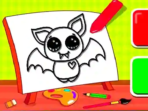 Spel Easy Kids Coloring Bat aanlyn