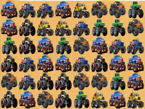 Spel Monsters Trucks Match 3 aanlyn