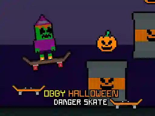 Spel Obby Halloween Danger Skate aanlyn