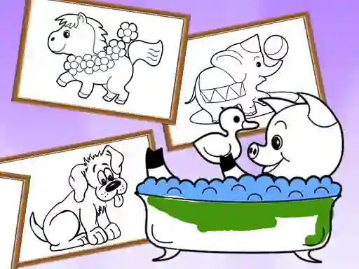 Spel Cartoon Coloring for Kids Animals aanlyn