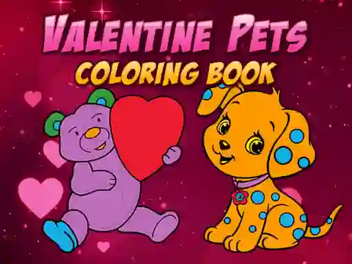 Spel Valentine Pets Coloring Book aanlyn