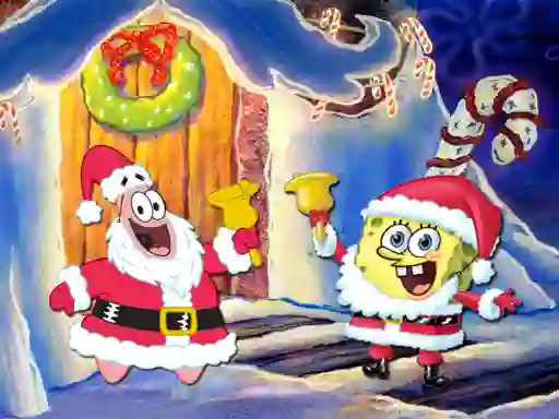 Spel SpongeBob Christmas Jigsaw Puzzle aanlyn