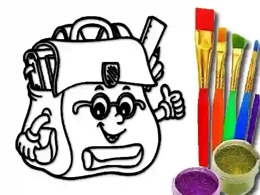 Spel Back To School: School Bag Coloring Book aanlyn