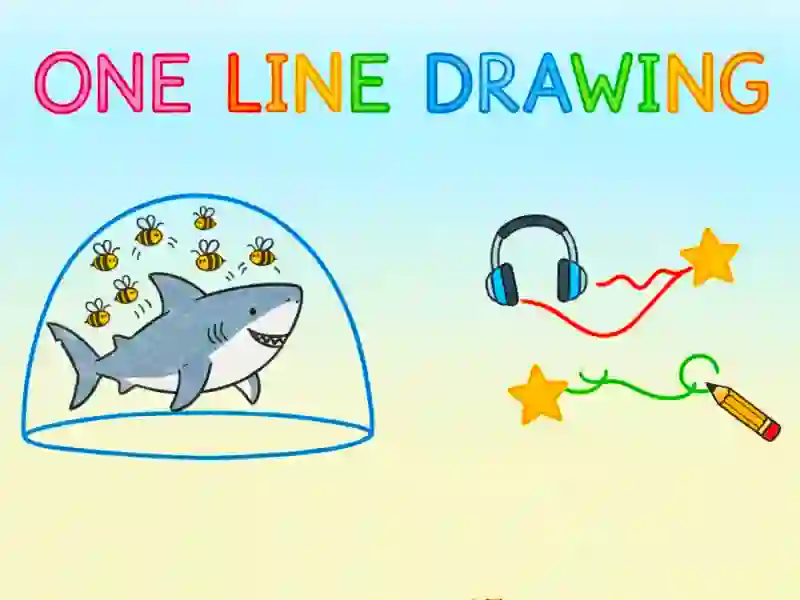 Spel One Line Drawing aanlyn