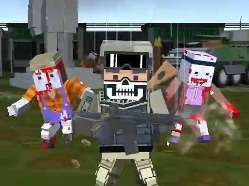 Spel Combat Pixel Arena 3D Zombie Survival aanlyn