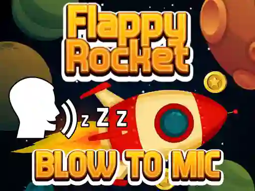 Spel Flappy Rocket Playing with Blowing to Mic aanlyn