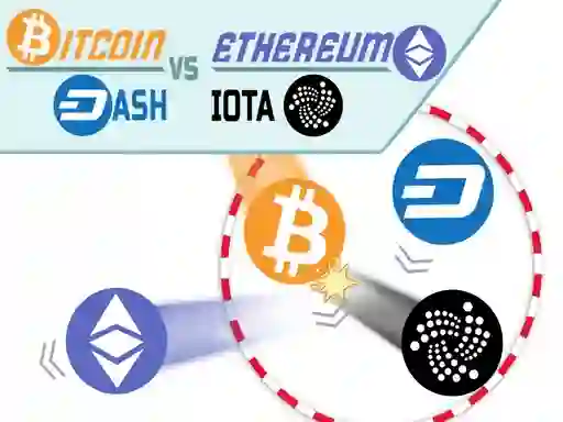 Spel Bitcoin vs Ethereum Dash Iota aanlyn