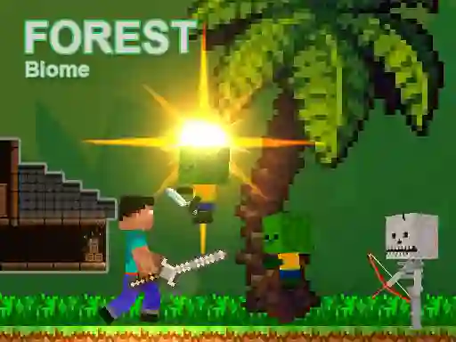 Spel Noob vs Zombies - Forest biome aanlyn