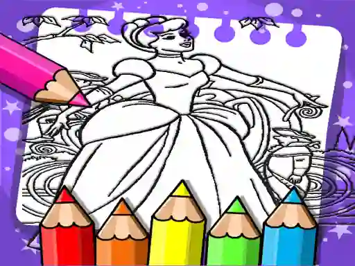 Spel Cinderella Color Book aanlyn