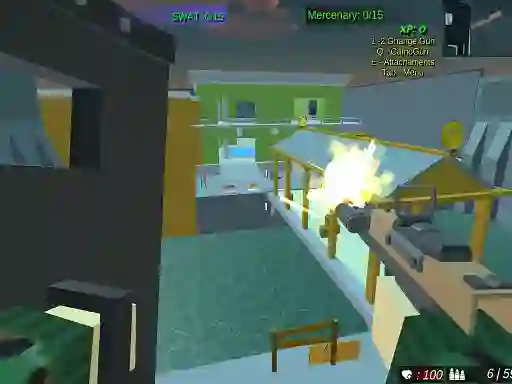 Spel Pixel Crazy Minecraft shooter aanlyn