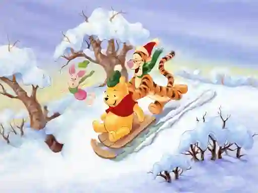 Spel Winnie the Pooh Christmas Jigsaw Puzzle 2 aanlyn
