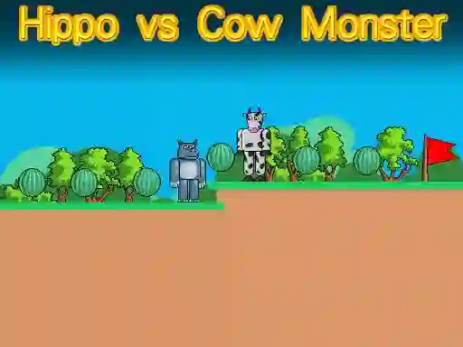 Spel Hippo vs Cow Monster aanlyn