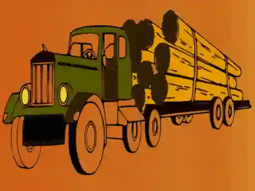 Spel Logging Trucks Coloring aanlyn