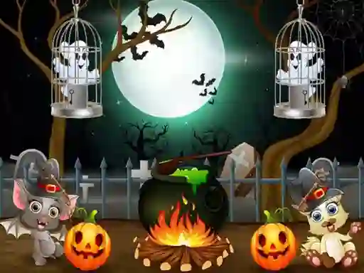 Spel Halloween Twin Ghosts Rescue aanlyn