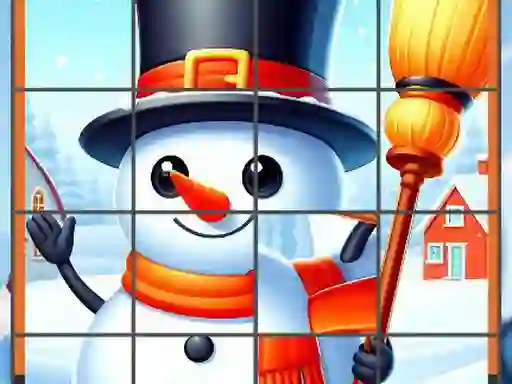 Spel Happy Snowman Puzzle aanlyn