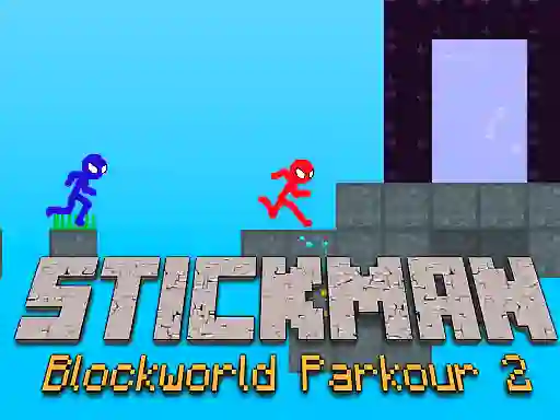 Spel Stickman Blockworld Parkour 2 aanlyn