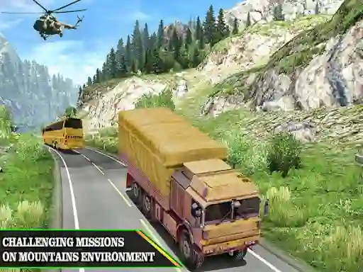 Spel US Army Uphill Offroad Mountain Truck Game 3D aanlyn