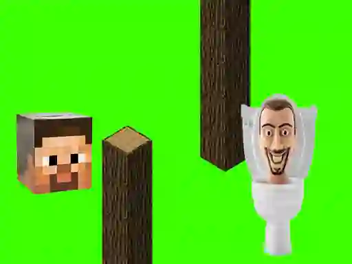 Spel Spinning Skibidi Toilet Flappy Minecraft aanlyn