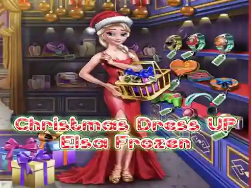 Spel Elsa Frozen Christmas Dress up aanlyn