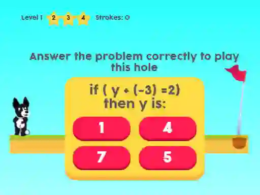 Spel MathPup Golf 4 Algebra aanlyn