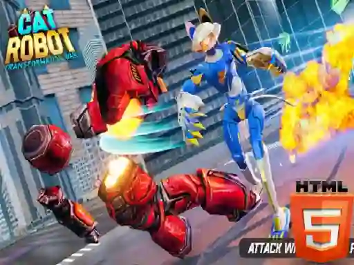 Spel Cat Robot Transform War aanlyn