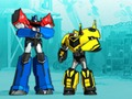 Spel Transformators. Robots in vermomming: Super Mini Striker  aanlyn