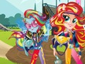 Spel Meisies van Equestria. Vriendskapspeletjies: Motocross  aanlyn