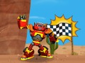 Spel Flits- en wondermotors: programkode van robotrenjaers  aanlyn