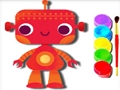 Spel Terug skool toe: robot inkleurboek aanlyn