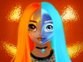Spel Prinses Halloween Make-up Halffaces-tutoriaal  aanlyn