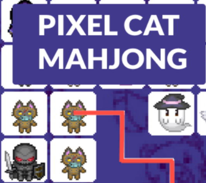 Spel Pixel kat mahjong  aanlyn