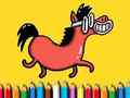 Spel Terug Skool toe: Ponie Kleurboek  aanlyn