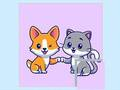 Spel Katte en honde legkaart  aanlyn