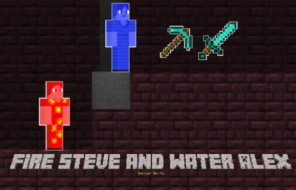 Spel Vuur Steve en Water Alex  aanlyn