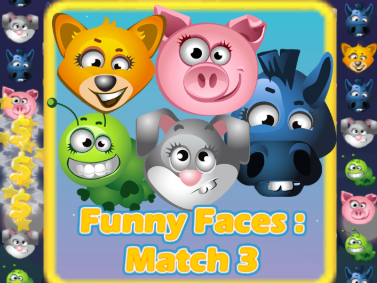 Spel Snaakse gesigte Match-3 7  aanlyn