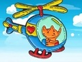 Spel Inkleurboek: Cat Driving Helikopter  aanlyn
