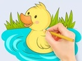 Spel Inkleurboek: Baby Duck Swim  aanlyn