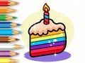 Spel Inkleurboek: Verjaardagkoek  aanlyn