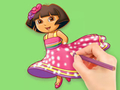 Spel Inkleurboek: Dora Prepare Party  aanlyn