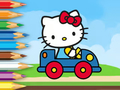 Spel Inkleurboek: Hello Kitty Driving Car  aanlyn