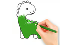 Spel Inkleurboek: Lieflike babadinosourus  aanlyn