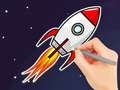 Spel Kleurboek: Flying Rocket  aanlyn